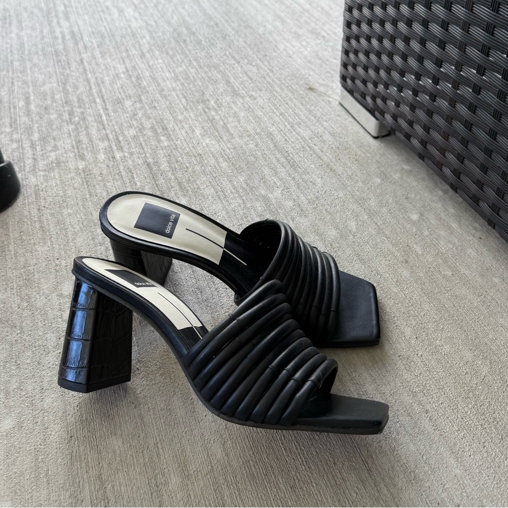 Dolce Vita Black Textured Heels